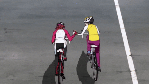 گیف | رکاب زنان کوهستان که در برخی صحنات، انیمه به صورت سه بعدی کارتونی انجام شده بود.